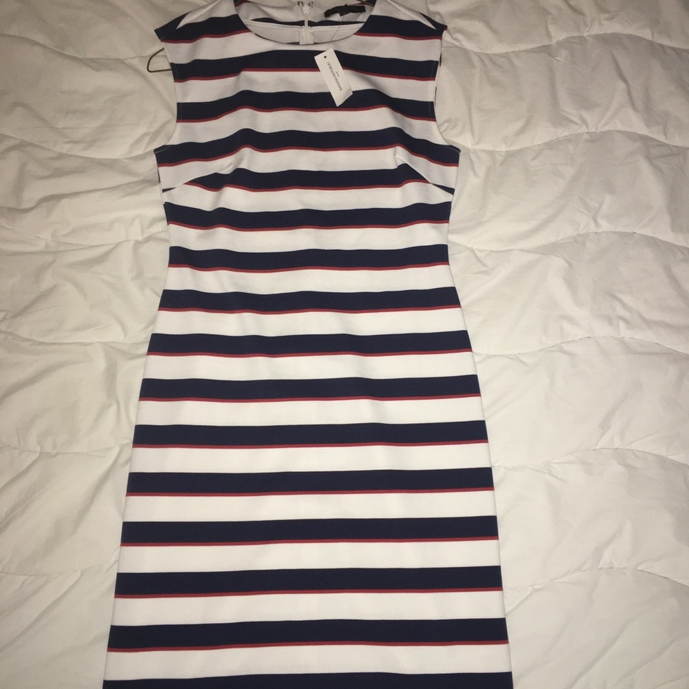 Banana. Republic red white and blue striped dress